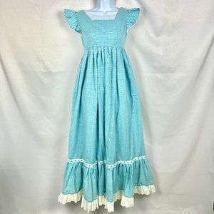 Vintage Handmade Check Dress Picnic Garden Party Cottage Prairie XS/S Boho